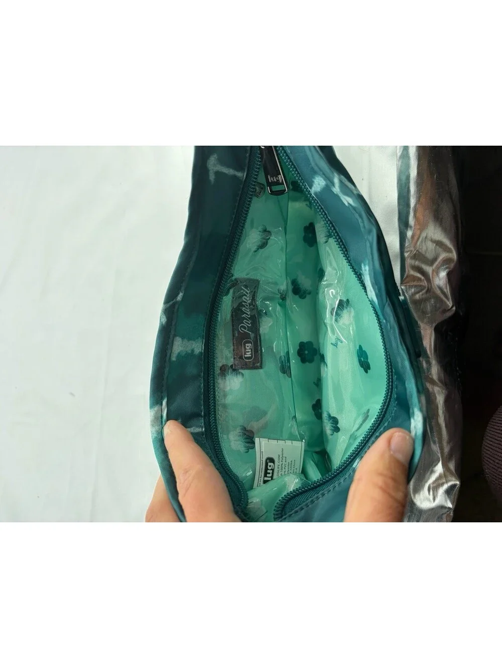 Lug PARASAIL Cosmetic Makeup Bag - SHIBORI TEAL Small Zip